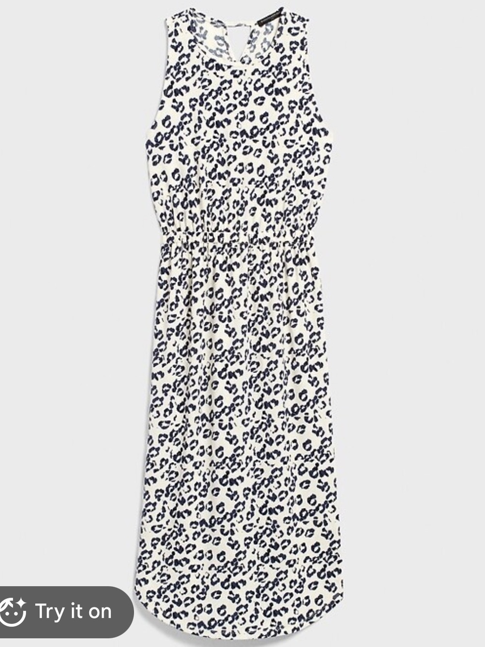 Banana Republic Factory White and Black Leopard Print Crossback Midi Dress | M
